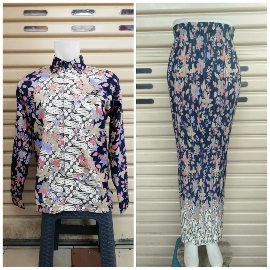 couple rok dan kemeja batik modern