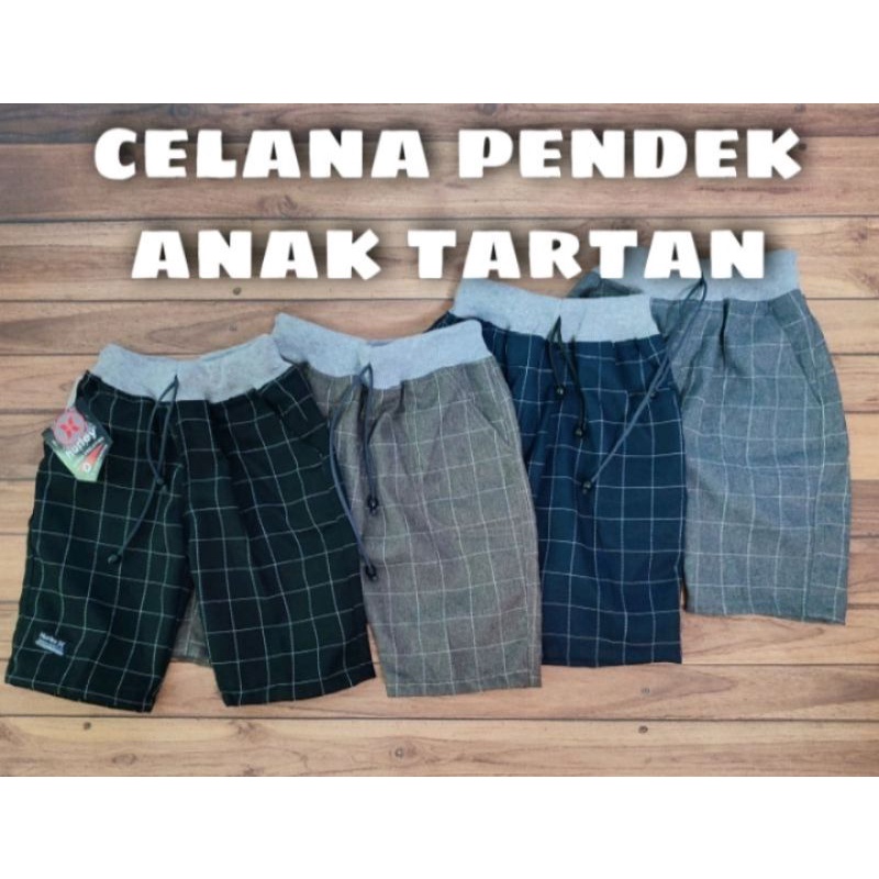 CELANA PENDEK TARTAN ANAK 5-11TAHUN TERMURAH