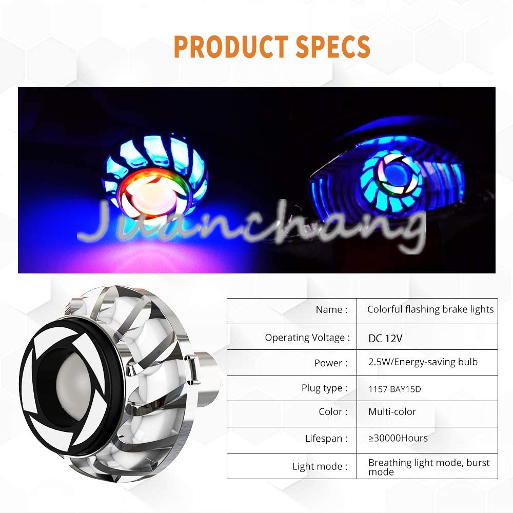 1pc Lampu Rem Sepeda Motor Tail Light Angel Eye 1157lampu Depan Motor Tail Rem Belakang LED Aksesoris Motor Universal