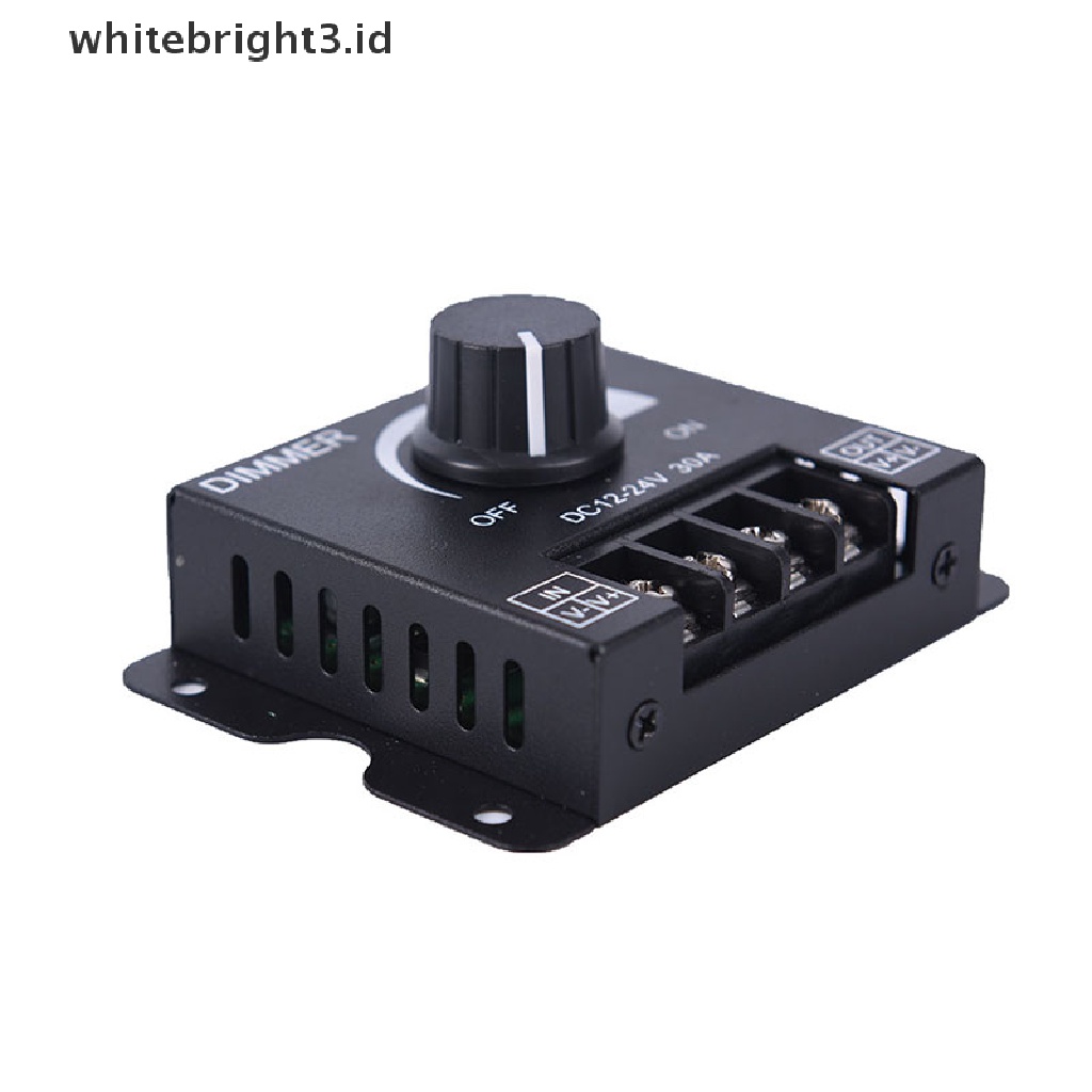 (whitebright3.id) 1pc Saklar dimmer Lampu strip led dc12v / 24v 30a Warna Hitam