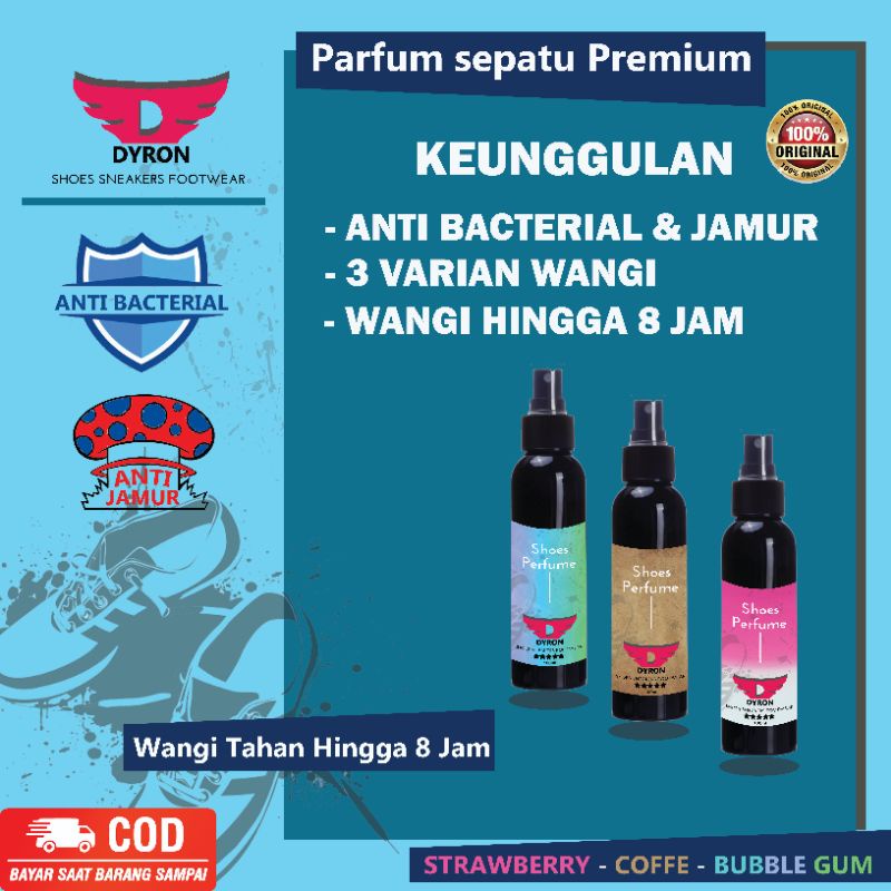 PARFUM SEPATU PREMIUM DYRON 100ml SNEAKERS FOOTWEAR ANTI BAKTERI | JAMUR | BAU