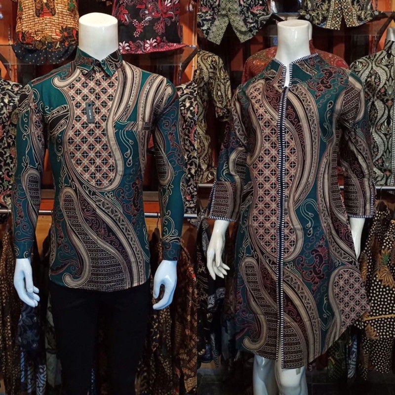 BATIK COUPLE MODERN SLIMFIT / TUNIK QUEEN JAYA BL4-W0NG ...