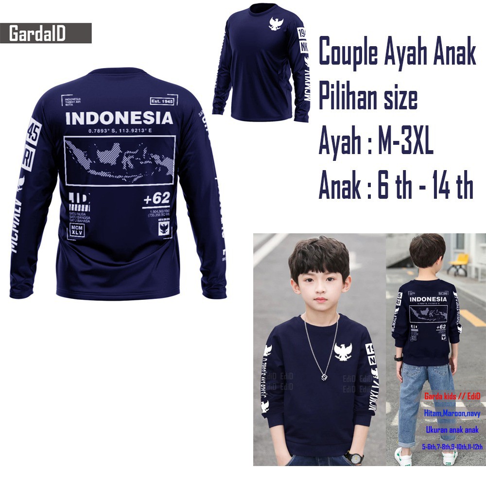 MOKOKOMO  Couple Baju Ayah Anak Couple Keluarga Couple Ayah Anak Laki-Laki GARDAID Navy