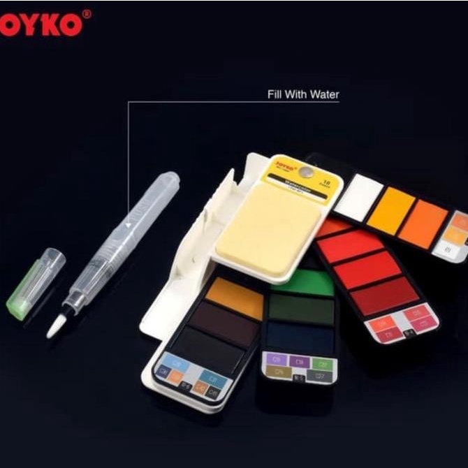

Joyko Water Color Cat Air Wc 1000 18 Color Warna Portable Brush Pen Termurah