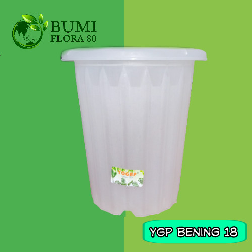 Pot Yogap YPT 18 Bening/ Pot Plastik/ Pot Cantik/ Pot Bunga