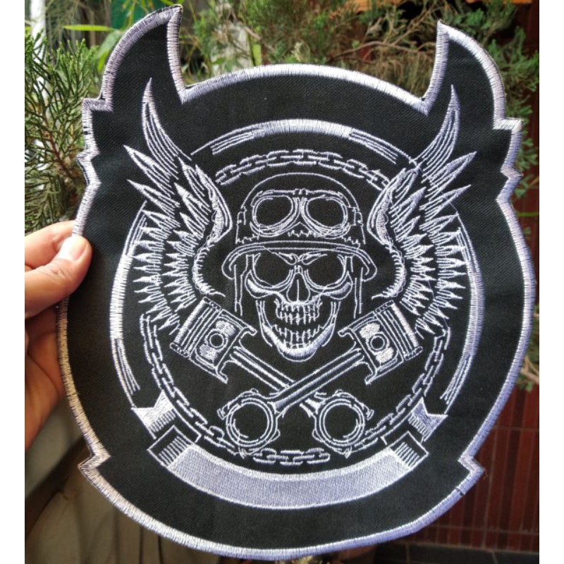 Bordiran Back Patch Besar Jaket Harley UK 23x25