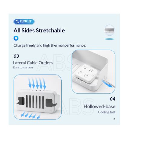 Management Charger cable storage Box organizer orico ABS for power strip cmb-x18 - Kotak penyimpanan stop kontak listrik cmbx18