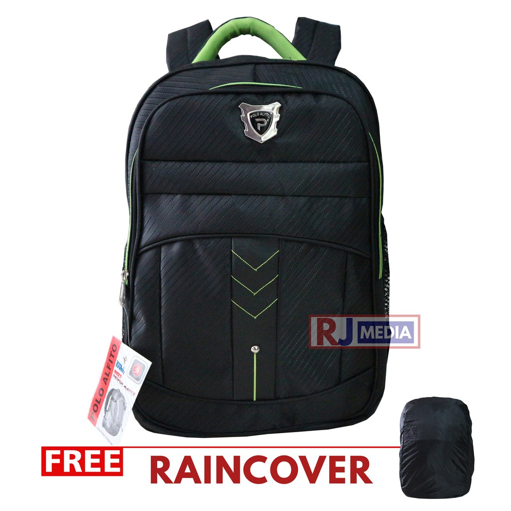 Tas Ransel Laptop Sekolah SD SMP SMA Kuliah Kerja Polo Alfito Ori tas Ransel Pria Tas Punggung Keren Stylish Trendy  Bonus Raincover Laptop In