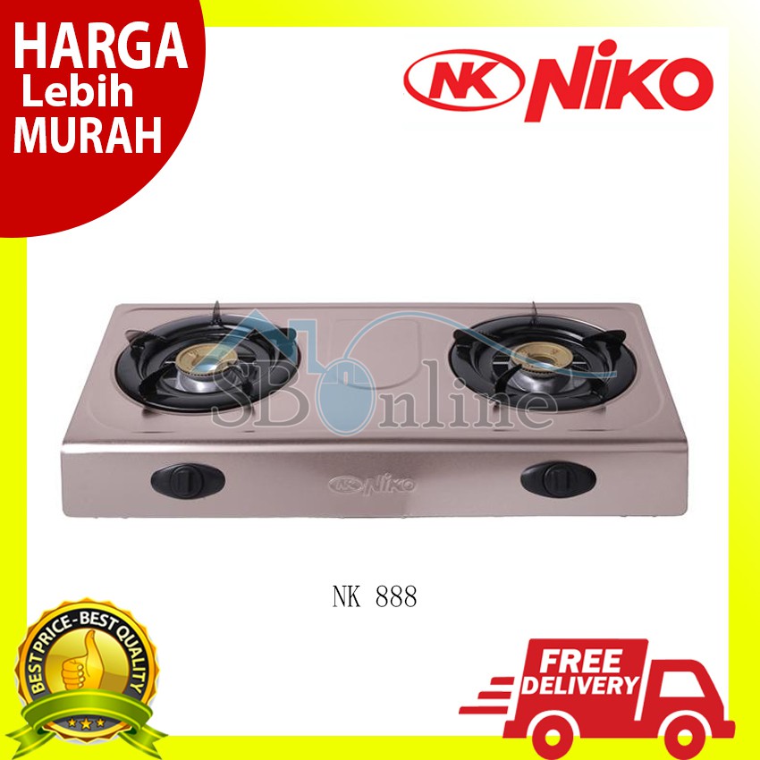 NIKO Kompor Gas 2 Tungku Stainless NK - 888