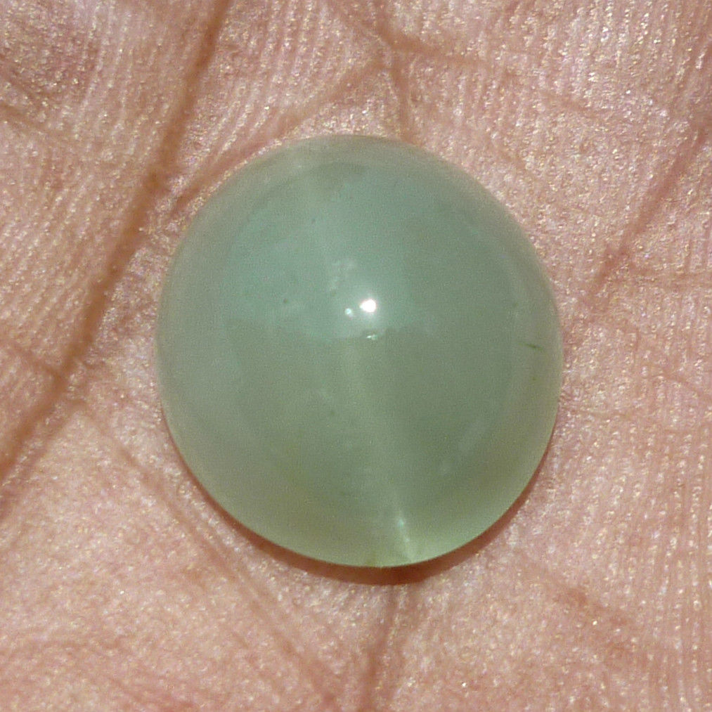 Natural Aquamarine Cat's Eye Lite yellowish Green Oval Cabochon 9.35Ct AQ009