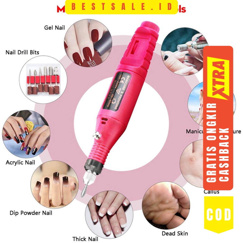 Alat Perawatan Kuku Elektrik - Nail Drill Manicure Pedicure Eletctric Set