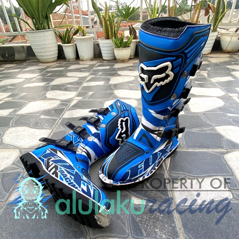 Sepatu Print MX Premium Trail with Protector for Touring Motocross Enduro Adventure - F02