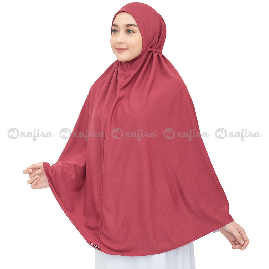 Hijab Instan Non Pad Tali Dirumah Saja AT HOME | Khimar Instan Ber-Ukuran Tali Samping Jilbab Kaos