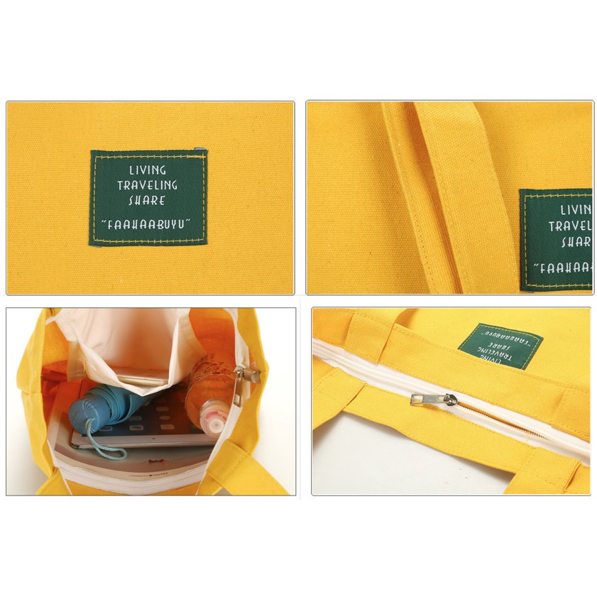XIA01 Tas IMPORT Tote Korea Living Traveling Share Bag with Zipper TKM