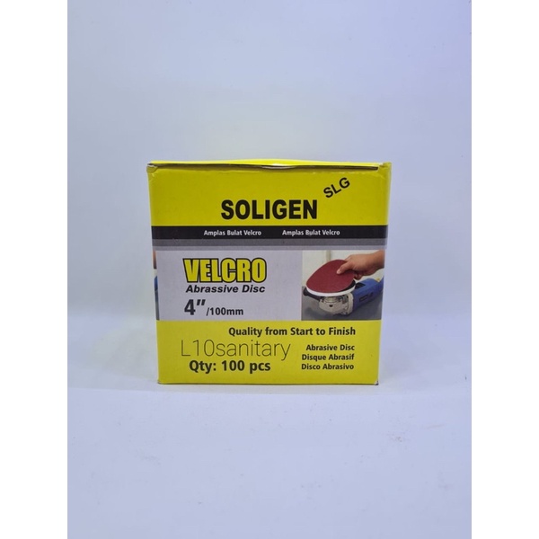 Amplas Bulat 4 Inch Soligen / Amplas Velcro Soligen