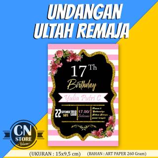 Kartu Undangan Ulang Tahun Birthday Invitation Remaja Sweet