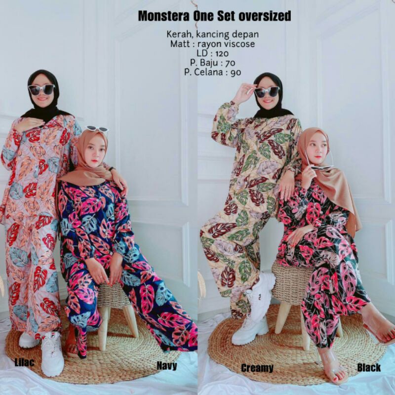 ONESET RAYON SETELAN TIE DYE JUMBO MONSTERA