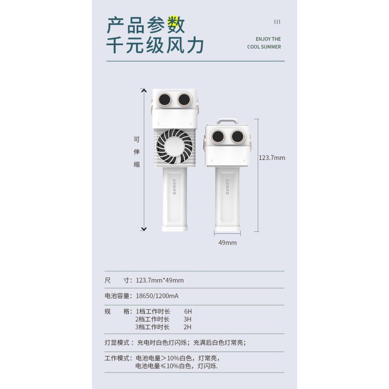 LF04 ROBOT FAN - Portable Mini Fan 1200mAh - Kipas Mini Portabel