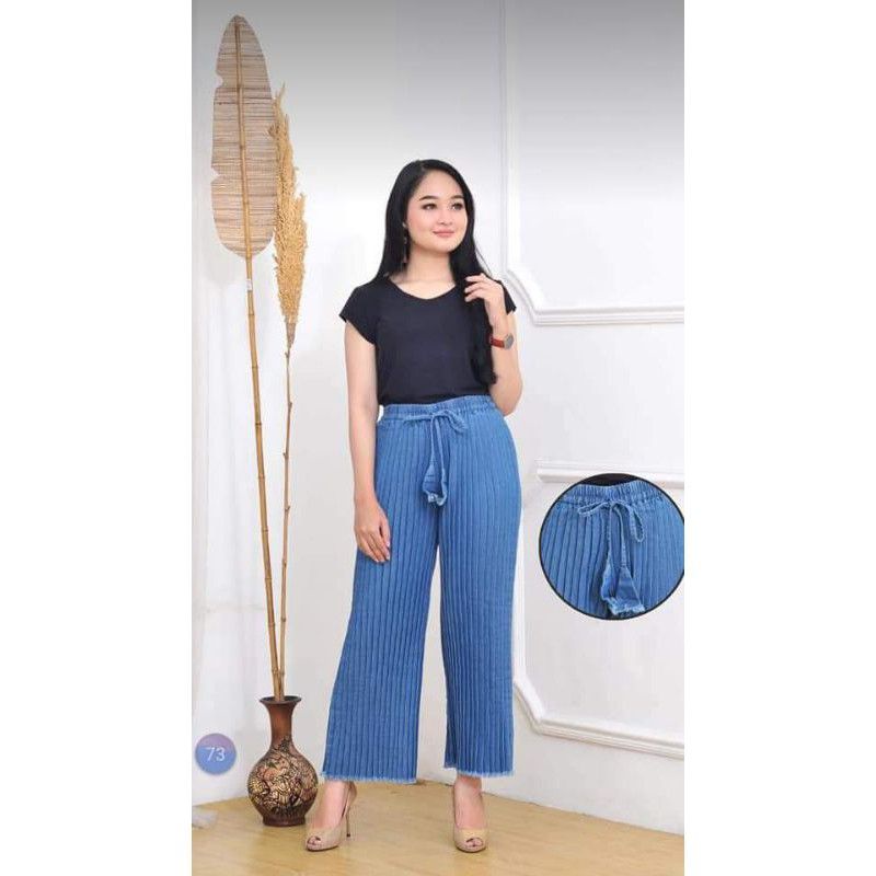 Kulot Plisket Jeans // Kulot Jeans Wanita Terlaris