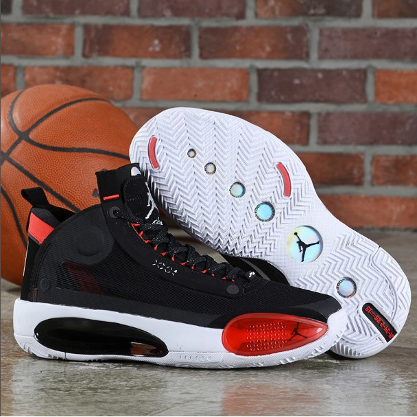 Sepatu Basket Desain Nike Air Jordan 34 Aj34 Warna Hitam Merah Shopee Indonesia