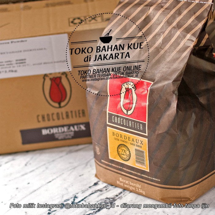 

TERLARIS TULIP CHOCOLATIER BORDEAUX COCOA PURE KAKAO BUBUK COKLAT BUBUK 250GR !!!!!!