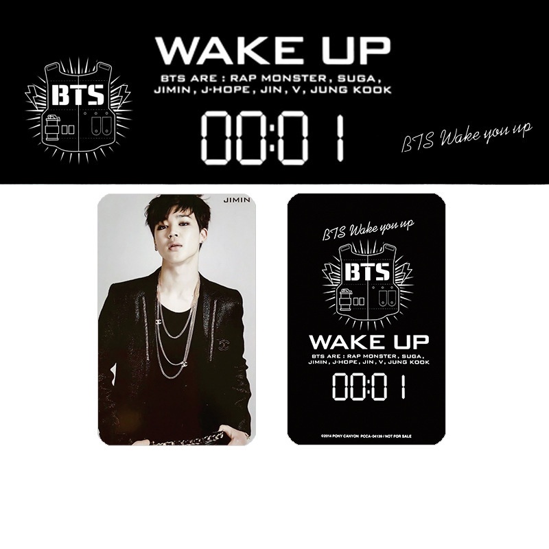 8pcs / set Kartu Lomo Foto BTS Bangtan Boys WAKE UP SUGA JiMin V RM Jin J-Hope Jung Kook