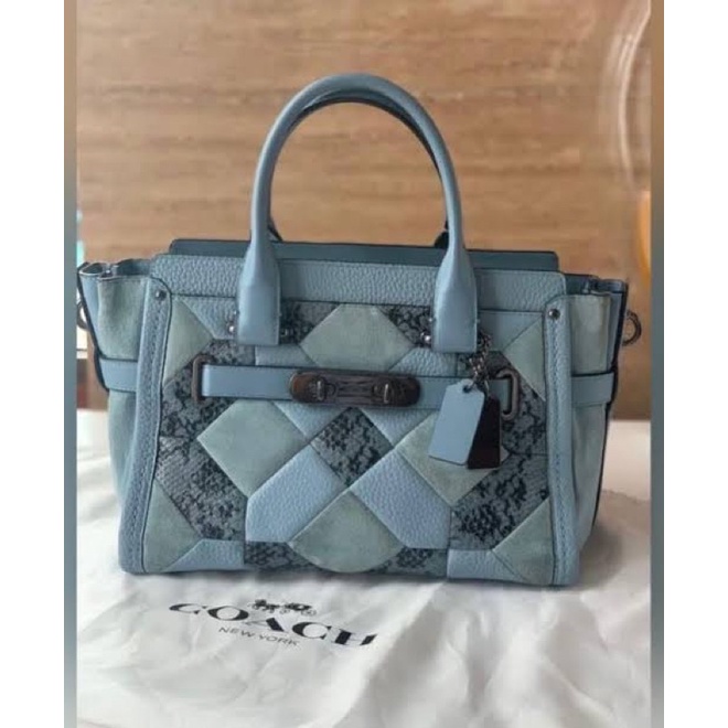 coach swagger 27 patchwork blue