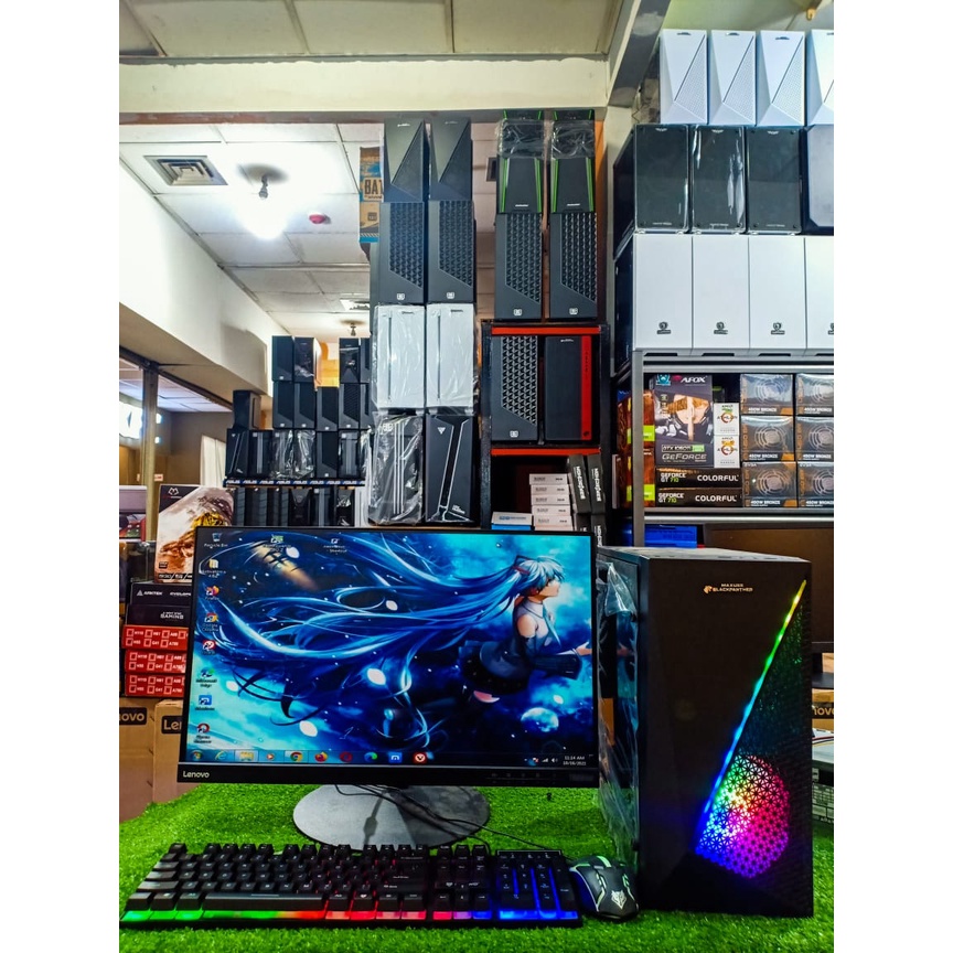 PC GAMING EDITING CORE I5 WITH MONITOR 22 INCH TYPE PANEL IPS SIAP PAKAI