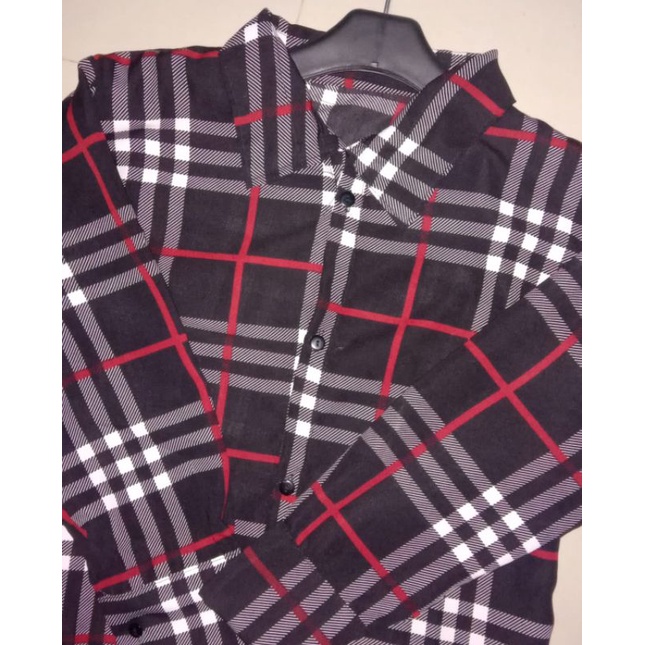 Kemeja kotak/ kemeja wanita casual / kemeja vintage/ kemeja kerja / Kemeja Blueberry /Lengan Panjang-hitam