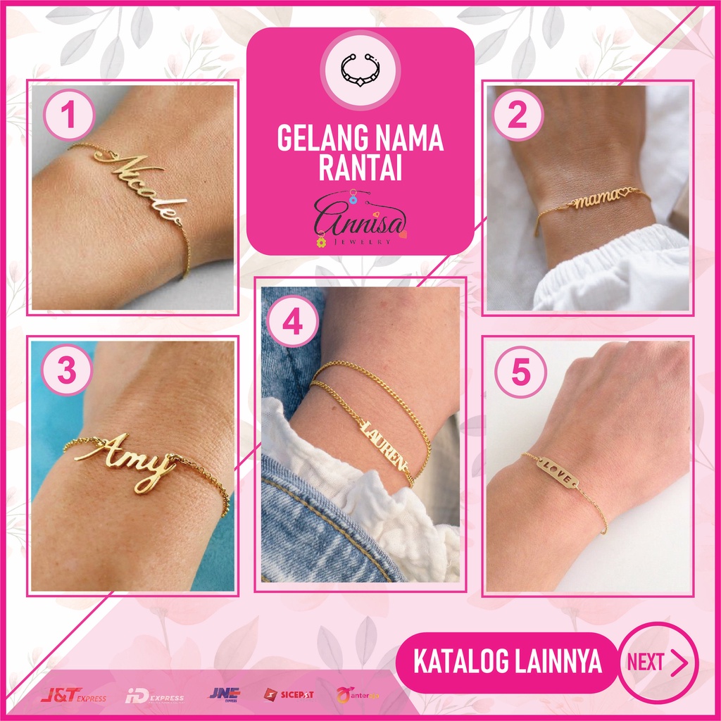 Gelang Nama Rantai Simple BEST SELLER