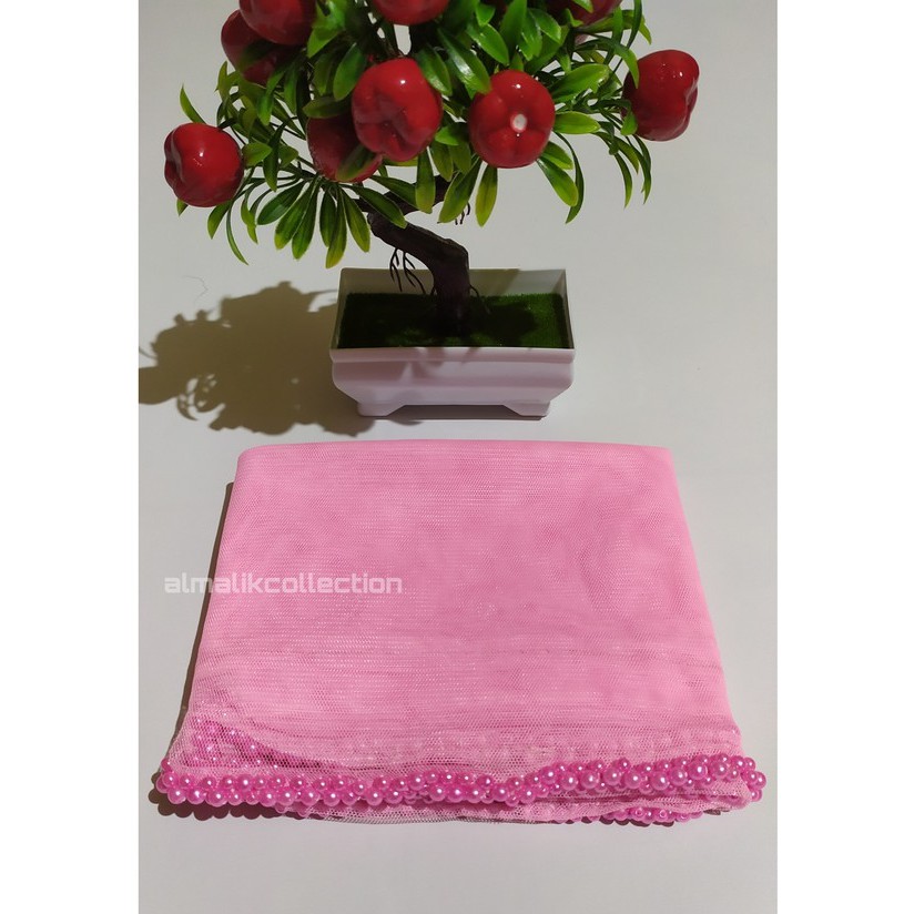 slayer pengantin / hijab pengantin / veil pengantin / selendang pengantin-pink baby