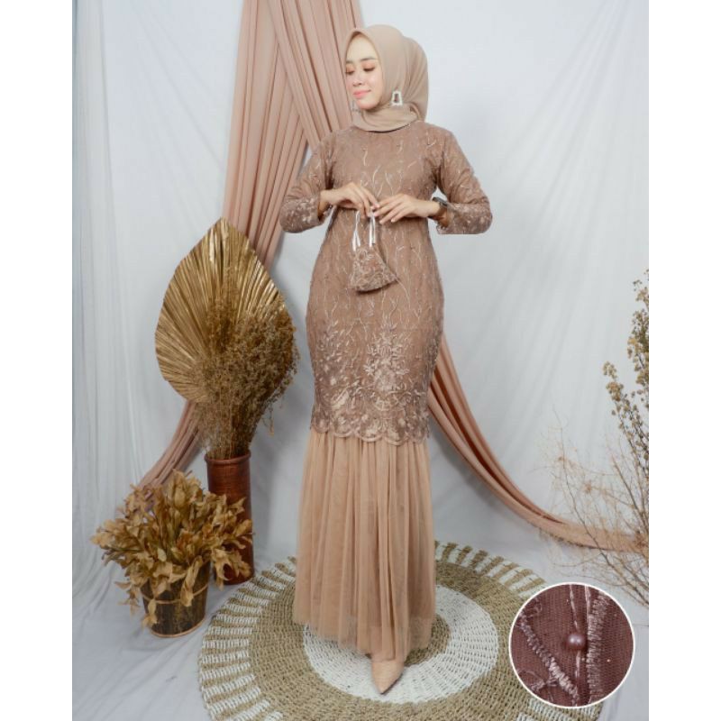 GAMIS DUYUNG TUTU/KEBAYA MODERN/BAJU GAMIS KEBAYA WISUDA/SERAGAMAN PESTA/KEBAYA PESTA