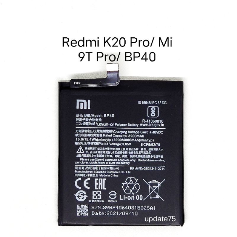 Baterai Xiaomi Redmi K20 K20 Pro Mi 9T Mi 9T Pro Mi9T Pro BP40 BP41 Original