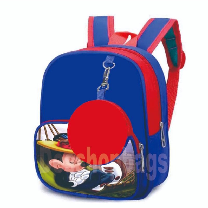 ZamZam backpack sekolah tas anak sekolah tas sekolah motip kartun mikeymouse dompet