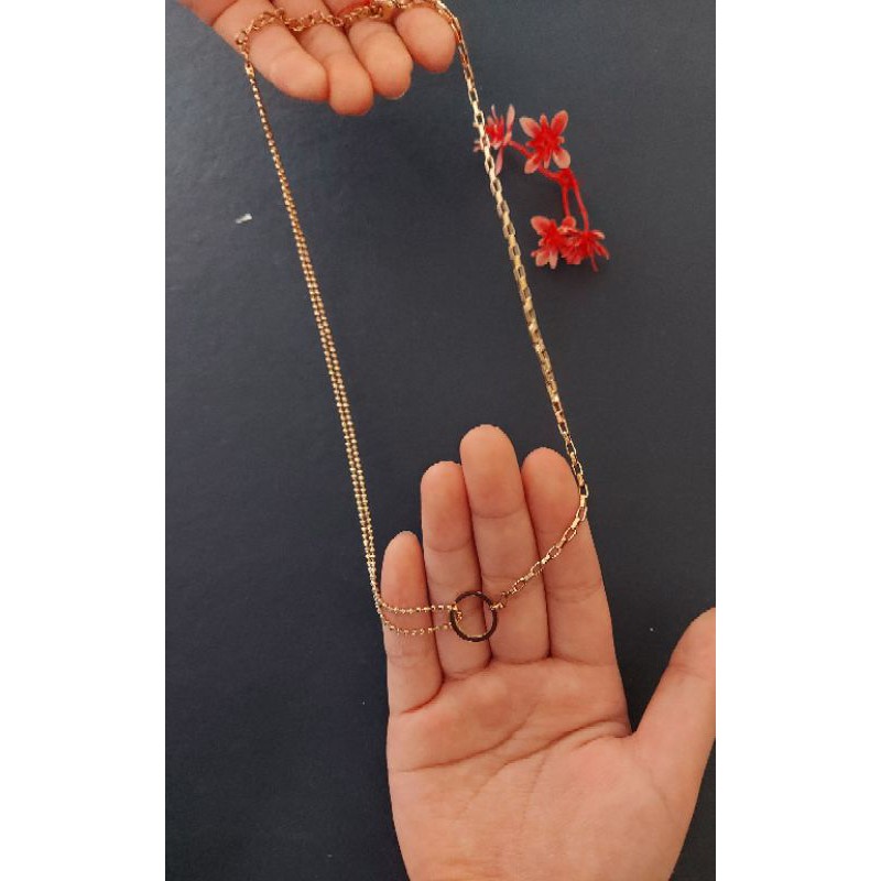 RANTANGSHOP KALUNG TITANIUM FASHION FOREVER  LAPIS EMAS 22K ANTI LUNTUR ANTI KARAT GOOD QUALITY