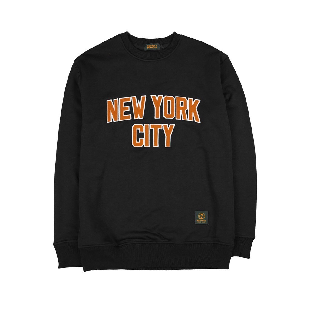 Sweater Crewneck New York City Noforty Distro Bandung - Jaket Sweater Crewneck New York Black Kualitas Noforty Premium - Jaket Crewneck New York Pria
