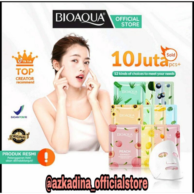 ( BPOM ) BIOAQUA Sheet Mask Hydrating Face Mask Brighttening 25 gram / Masker Wajah