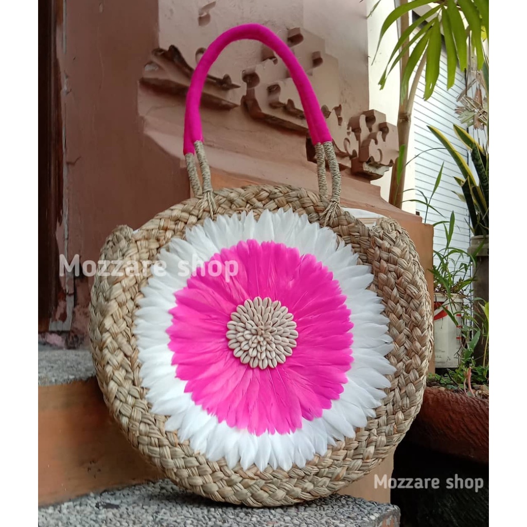 tas anyaman rotan mendong bali handmade murah