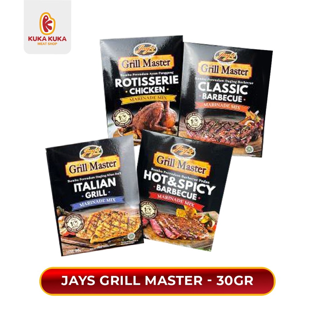

Jay's / Jays Grill Master Bumbu Steak 30gr Classic BBQ / Italian Grill / Hot & Spicy / Rotisserie Chicken.