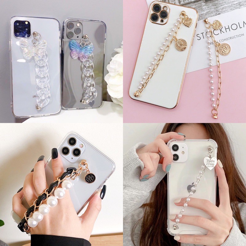 CHAIN HP KOREAN Gantungan Manik Manik Akrilik DIY Grip Case / Chain Strap Hp Popsocket Lanyard Sling