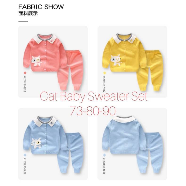 Cat Baby Sweater Set / Setelan Sweater