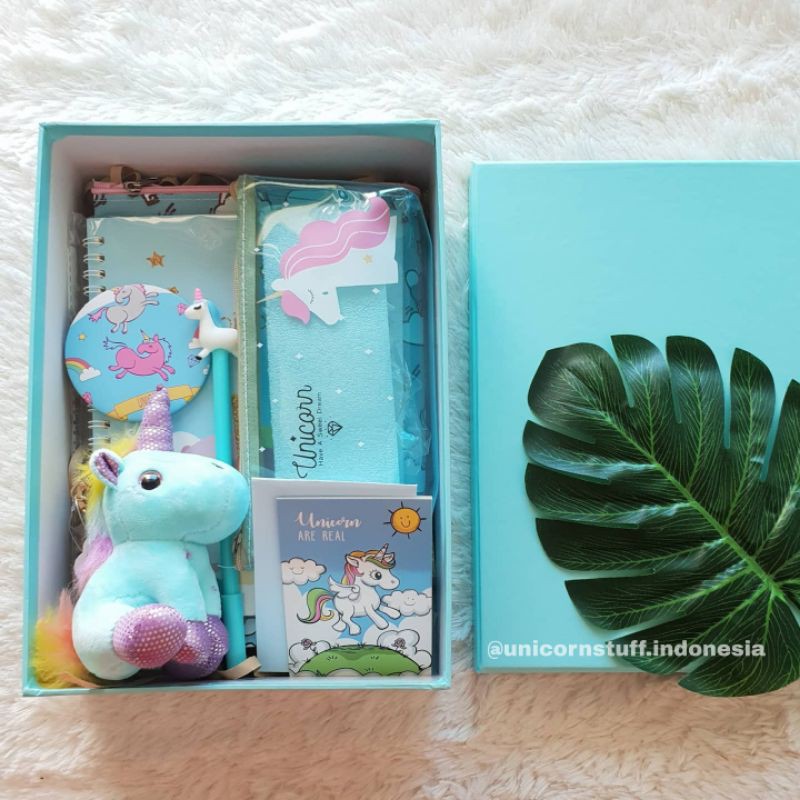 FBELLA01 Paket Hadiah Unicorn Box Anak Kado Ulang Tahun Perempuan Alat Tulis