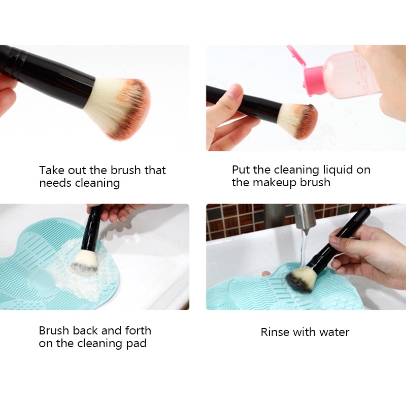 Pad Pembersih Kuas MakeUp kucek kuas Make Up Cuci kuas rias Silicone Makeup Brush Cleaner Pad Foundation Makeup Brush Scrubber Board Pad Make Up Washing Brush Gel Cleaning Mat Hand Tool Scrubbing Pad Cosmetic Brush Cleaning Pad Silicone With Suction Cup