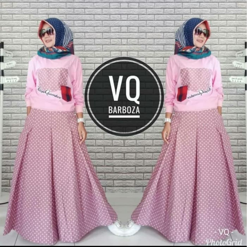 BARBOJA SET Bahan Katun Mix Kaos Baju Atasan Casual Baju + Rok Modern Wanita