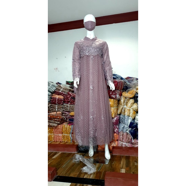 ( COD) GAMIS PESTA BROKAT TILLE MIX TUTU REAL PIC/ GAMIS KEBAYA KONDANGAN MODERN CANTIK/ GAMIS WISUD