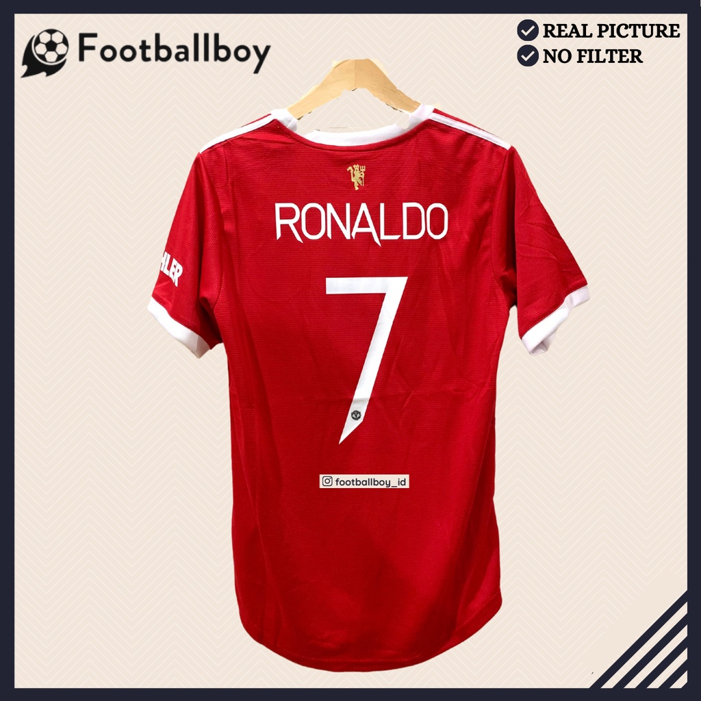 Jersey Baju Bola MU/Emyu Home NEW 2021-2022 + Nameset RONALDO 7 FONT UCL  [GRADE ORI IMPORT]