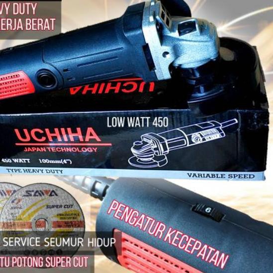 [KODE BARU 722] Mesin gerinda kuat uchiha gurinda tangan angle grinder gerenda full set uciha batera