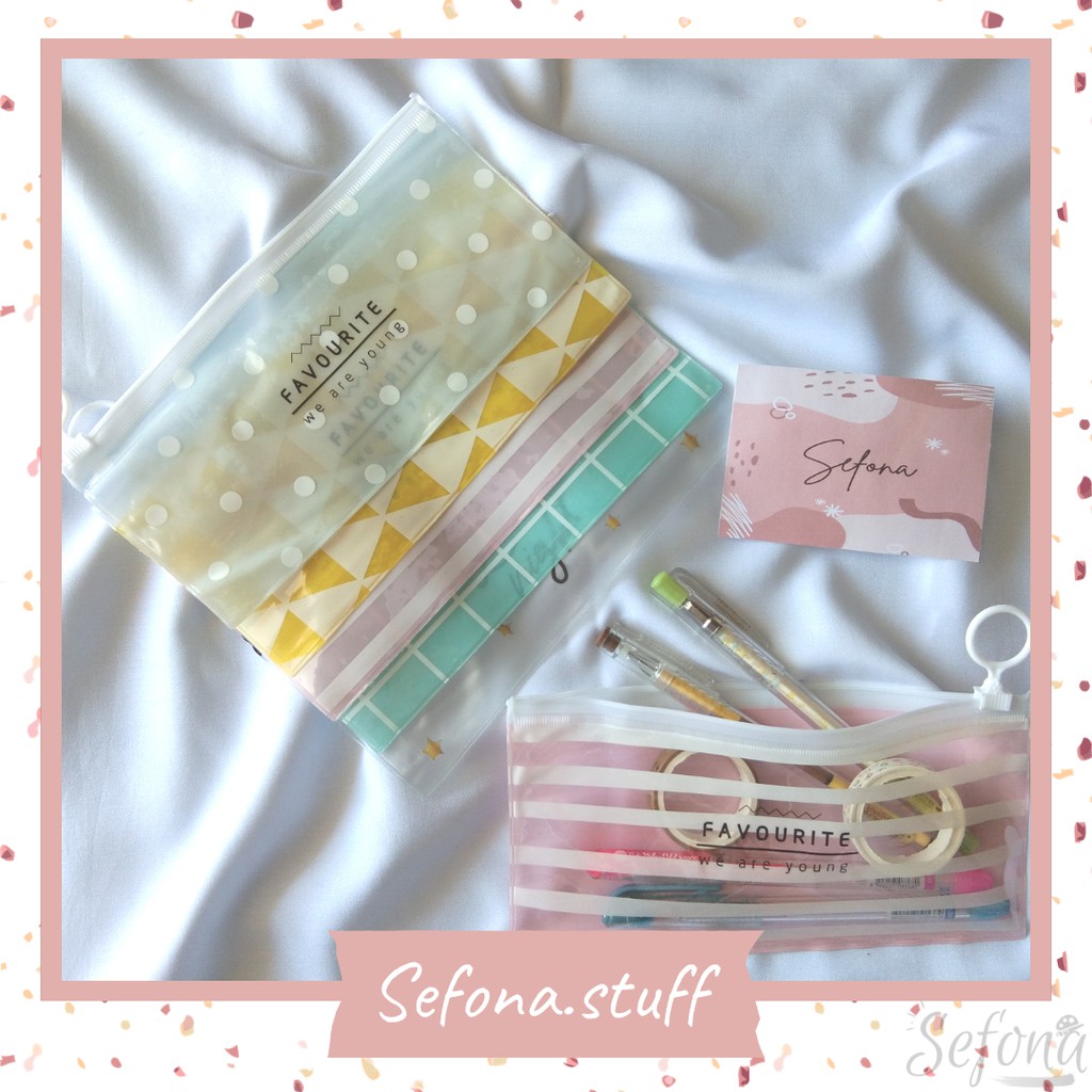 

Tempat / Kotak Pensil / Pencil Case Transparan Murah Lucu