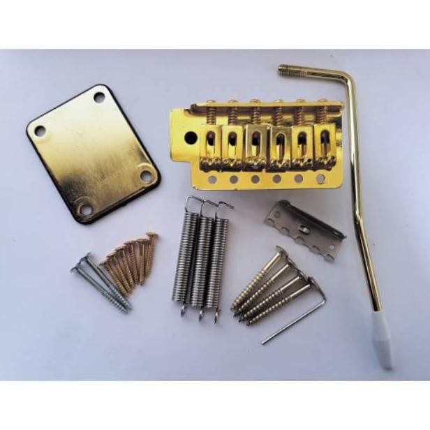 Cuci Gudang Bridge Fender Stratocaster Gold Gitar Tremolo Semi Updown Gold Squier Kp 741
