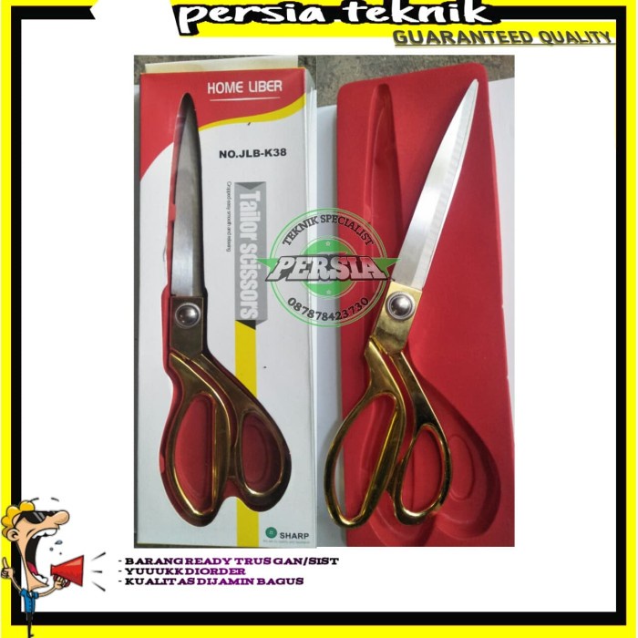 

TST | gunting bahan tailor No. JLB-k38 gagang emas home liber